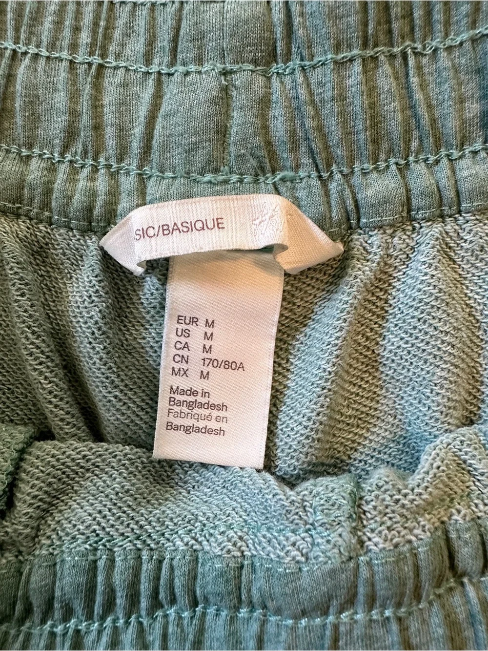 H&M Basic Green Drawstring Lounge Shorts Size Medium
